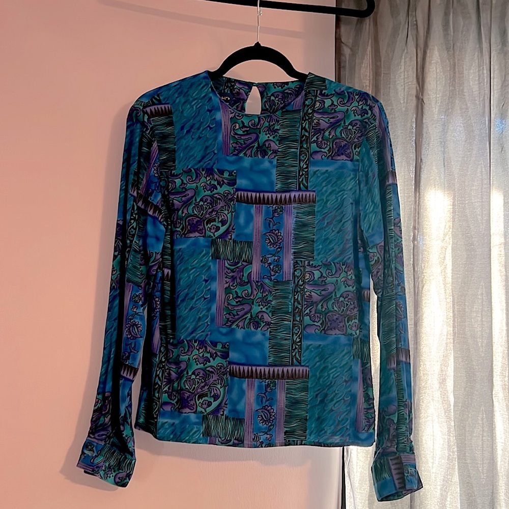 Patterned High-Neck Shirt